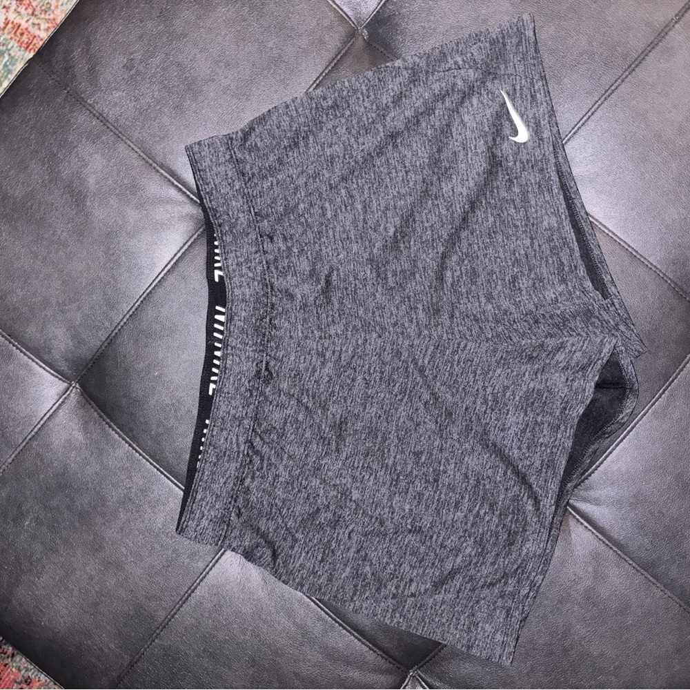 Nike Women's Heathered Black Athletic Shorts - Picture 3 of 4